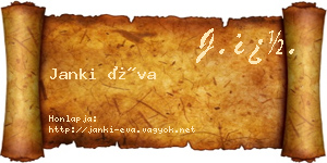 Janki Éva névjegykártya
